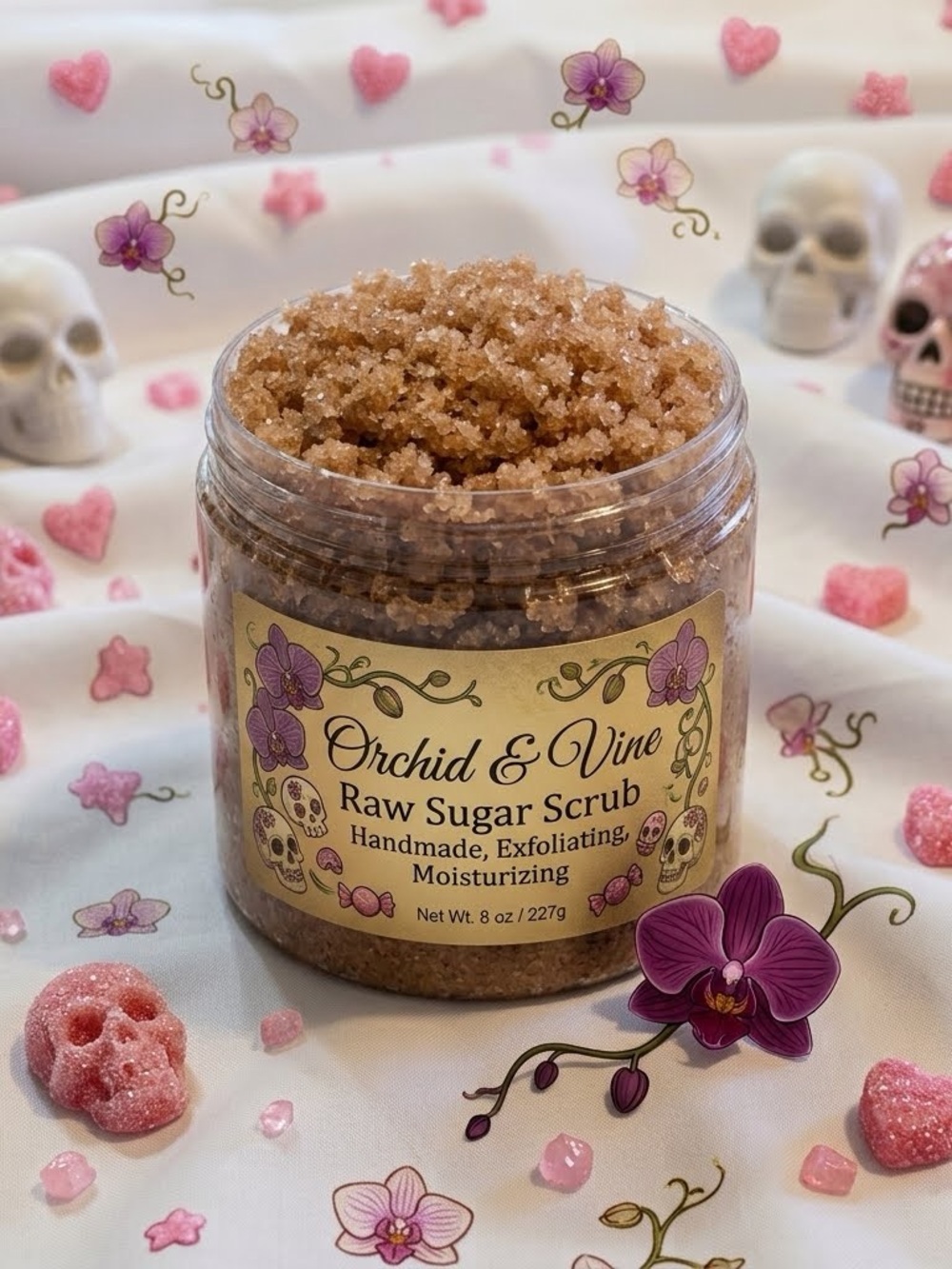 Orchid & Vine Raw Sugar Scrub Exfoliating Skin nutrition